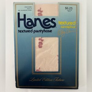 Vintage (1985) Hanes Textured Pantyhose (Size: B) in Pink Rose - NIP